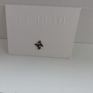 NWT Lisbeth Jewelry Gold Filled 'N' Initial Earring Stud